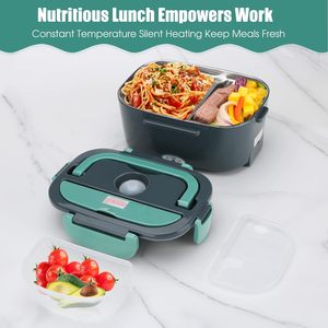 110V/220V/12V/24V Food Warmer Stainless Steel Container Electric <b>Lunch</b> <b>Box</b> with 2 <b>Compartments</b> Inner for Car Truck - Product Image 4