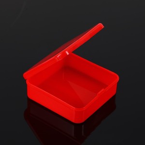 Square Red <b>Plastic</b> Storage <b>Box</b> With Lid For Sticker Or Candy Storage 5030 - Product Image 3