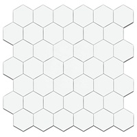 Coller sur auto-adhésif vinyle Pvc Composite noir marbre hexagone peler et coller carreaux de mosaïque pour cuisine dosseret salle de bain mur