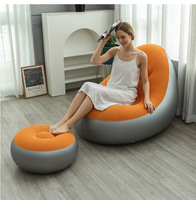 Canapé gonflable pour salon, épaissi, avec dossier inclinable, repose-pieds, fauteuil, canapé avec pompe à pied