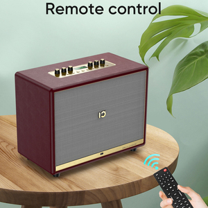 Shidu kích thước lớn mạnh mẽ trường hợp bằng gỗ xách tay retro HiFi Loa bluetooth không dây với hai UHF <span class=keywords><strong>Microphone</strong></span> - Product Image 5