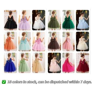 Vestido de Fiesta <span class=keywords><strong>para</strong></span> Niña Tipo Tutú sin Mangas con Espalda en V y Lazo Trasero Desmontable, Cuello Redondo y Perlas - Product Image 4