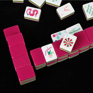 Custom Women Lady Miss Darling Two Tone Layer Acrylic Pink Pearlescent Mah Jong <strong>Majong</strong> Pearl American Mahjong Tile <strong>Set</strong> - Product Image 2