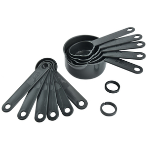 11 piezas de plástico negro tazas y cucharas para medir conjunto para hornear café accesorios de cocina - Product Image 6