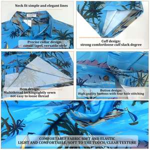 2023新デザインカスタムデジタルプリントオーバーサイズ男女兼用スパンデックスポリエステルボタンアップビーチ子供魚ハワイアンシャツ女性 - Product Image 4