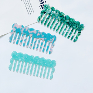 Peine de pelo de acetato antiestático de 9 colores, con dientes anchos y diseño ondulado, para niñas, envío rápido, ¡superventas! - Product Image 4