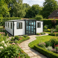 FLKT Maison de conteneurs extensible de luxe en acier préfabriqué, résistante aux ouragans et aux tremblements de terre, 20 pieds, 40 pieds