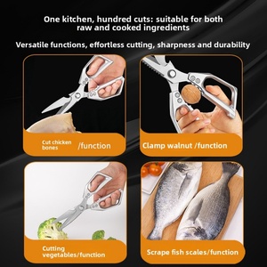 Ultra Sharp Meat Scissor Heavy Duty Scissors Multi-function Scraping Fish Scale Barbecue <b>Kitchen</b> Scissor <b>Shears</b> for Turkey Bones - Product Image 4
