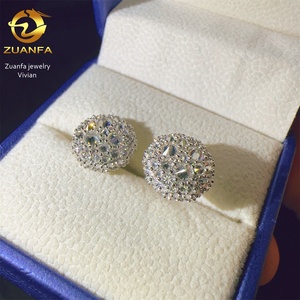 Pendientes <span class=keywords><strong>de</strong></span> Plata <span class=keywords><strong>de</strong></span> Ley 925 con Moissanita VVS Color D, Joyería <span class=keywords><strong>Fina</strong></span> <span class=keywords><strong>de</strong></span> Moda, Pasan la Prueba del Diamante, Estilo Hip Hop Iced Out - Product Image 4