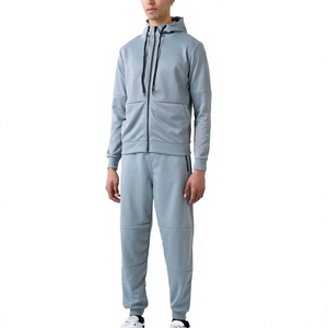 Ensemble de survêtement pour homme, couleur unie, à capuche, coupe ample, sweat-shirt et pantalon en coton, décontracté, avec poches latérales - Product Image 4
