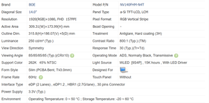 لوحة 14 بوصة بشاشة LCD شاشة كمبيوتر محمول قابلة لإعادة الشحن - Product Image 5