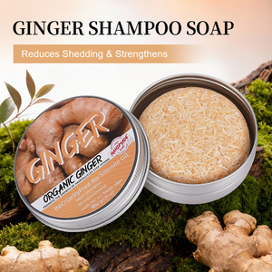 Shampooing <span class=keywords><strong>Solide</strong></span> au Gingembre Soin du Cuir Chevelu Réparation Cheveux Abîmés Hydratant Revitalisant Savon Naturel Vente en Gros Personnalisée Boîte en Aluminium - Product Image 1