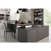 Meubles de cuisine modulaires modernes en panneaux de particules de marque Cleaf, importés d'Italie, pour quincaillerie, glissières de tiroir, charnières, crédence, robinet et évier