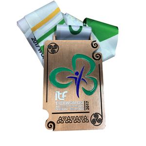 Médailles de compétition de Taekwondo en cuivre de qualité supérieure, médailles sportives, médailles personnalisées, vente en gros - Product Image 3