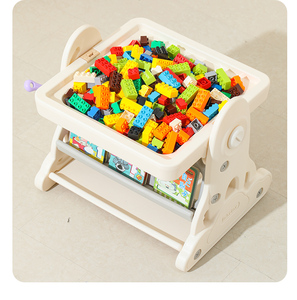 MIGO BEAR <span class=keywords><strong>Table</strong></span> de lecture <span class=keywords><strong>multi</strong></span>-jeux pour enfants <span class=keywords><strong>Table</strong></span> de planche à dessin pliante en plastique d'<span class=keywords><strong>activités</strong></span> Blocs de construction <span class=keywords><strong>Table</strong></span> et ensemble de chaises - Product Image 4
