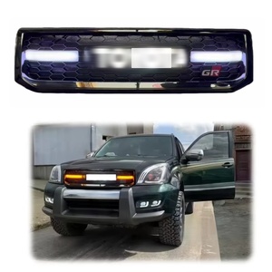 Accesorios para Automóviles YBJ, Rejilla de Radiador con Malla y Luz para Land Cruiser <span class=keywords><strong>Prado</strong></span> FJ120 2003-2009, Rejilla Delantera GR LC120, Rejilla LED - Product Image 1