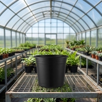 Grand pot de fleurs de jardin classique en résine plastique noire, épaissi, de type gallon, pour roses et hortensias, avec contrôle racinaire respirant et trou de drainage