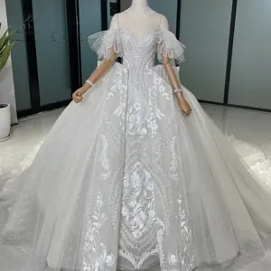 Baiyi Factory Elegant Off-shoulder American Fashion Princess Gown 2022 From Wedding Dress Supplier