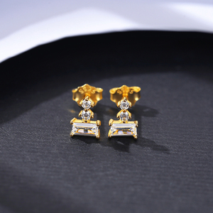 Czcity Phụ Nữ Đồ Trang Sức Cổ Điển Độc Đáo Tuyên Bố Cubic Zirconia Nhỏ Stud 925 Sterling Bạc Bông Tai Cho Phụ Nữ 2024 - Product Image 5