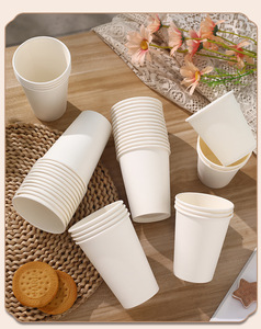 Gobelets en papier jetables à paroi simple épaissie 4oz 10oz 50 pièces pour usage domestique et commercial, gobelets blancs pour boissons chaudes - Product Image 6