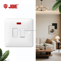 Enchufe de 13A con Fusible y Interruptor, Estándar Británico, 1 Puerto, Baquelita, Color Blanco Retro, 250V, Fácil Instalación, para Hogar, Oficina, Hotel