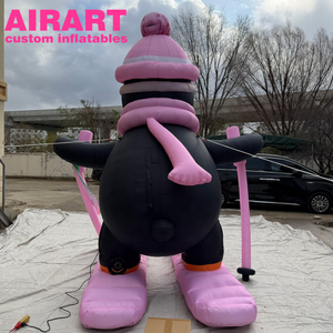 Mascotte gonflable de dessin animé personnalisée pour station de <span class=keywords><strong>ski</strong></span>, pingouin gonflable - Product Image 5