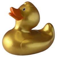 2024 course de Logo personnalisé flottant lesté PVC canard jouet nouveau Design 3 pouces or peinture caoutchouc canard en vrac affaires bébés