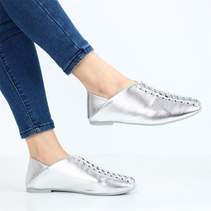 Scarpe antiscivolo traspiranti a punta quadrata-ballerine Casual autunnali da donna con Sole in gomma antiscivolo e stile minimalista <span class=keywords><strong>Chic</strong></span> - Product Image 2