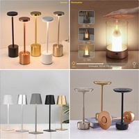 Lampe de table créative en forme de UFO, verre à vin, lampe de nuit rechargeable en aluminium, lumière d'ambiance pour restaurant/bar, chevet