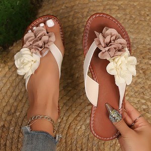 ashion2025 Flower Outer Wear Flat Slippers Casual All-match Beach Sandals Comfortable Thong-toe Herringman231 - Product Image 2