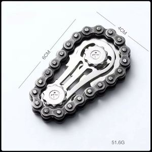 Nuevo Giroscopio de Dedo con Piñones y Volante, Antiestrés y para la Ansiedad, de Metal con Diseño de Cadenas de Bicicleta, Juguetes Fidget EDC para Adultos - Product Image 5