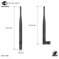 Antenne omnidirectionnelle à tige 2.6dBi à gain élevé 2.4GHz 5GHz 6GHz WiFi 6E WiFi 7 SMA Mâle pour routeur de jeu, point d'accès et routeur