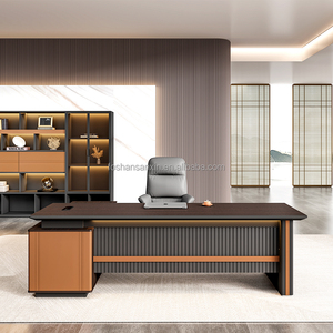 Sunsin Luxury Orange Boss Desk Modern CEO Executive <span class=keywords><strong>Office</strong></span> Desk Silla Combinación Mesa de gama alta con luz LED Muebles de oficina - Product Image 1