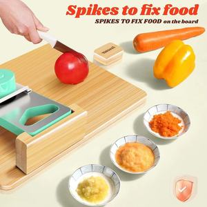 Rectangular Bamboo Cutting Board With Bread Holder Multi Functional Kitchen Chopping <b>Block</b> For Sandwich Making And Food Prep - Product Image 3