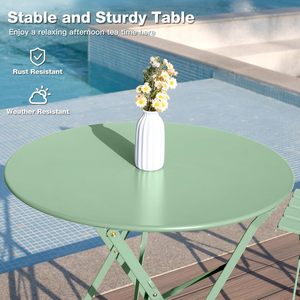 <span class=keywords><strong>Table</strong></span> pliante <span class=keywords><strong>de</strong></span> bistrot <span class=keywords><strong>et</strong></span> <span class=keywords><strong>chaises</strong></span> lot <span class=keywords><strong>de</strong></span> 2, meubles <span class=keywords><strong>de</strong></span> balcon, petit ensemble <span class=keywords><strong>de</strong></span> meubles <span class=keywords><strong>de</strong></span> <span class=keywords><strong>jardin</strong></span> 3 pièces, vert - Product Image 4