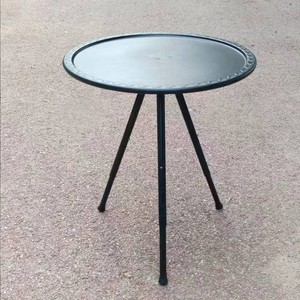 Portable Round <b>Folding</b> <b>Table</b> Outdoor Camping Waterproof Black Metal <b>Small</b> Size - Product Image 1