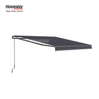 Auvents pliants manuels rétractables en aluminium et tissu Hooeasy pour jardins, balcons, patios, cours, restaurants, cafés et boutiques