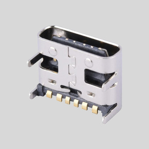 Connecteur femelle USB Type C 6 broches à montage sur carte SMT, coque métallique en alliage de cuivre plaqué or, interface de charge haute fréquence - Product Image 2