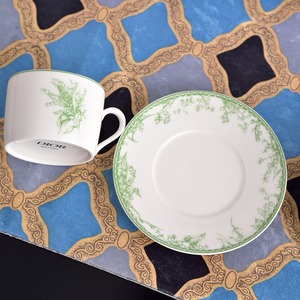 New British Minimalist Lily of the Valley Patterned Porcelain Cups and Plates for Afternoon <b>Tea</b> - Product Image 3