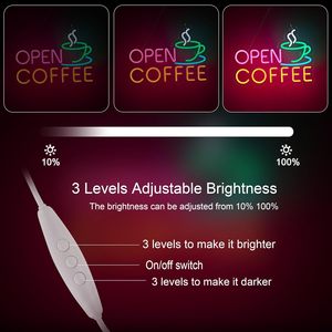 Coffee Open Neon LED Dimmable USB Powered Ambient <b>Light</b> Store <b>Window</b> Decoration <b>Light</b> Street Indicator <b>Light</b> Landscape <b>Light</b> 5v - Product Image 3