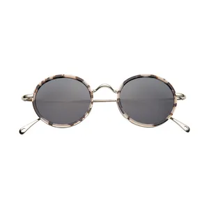 Óculos de sol polarizados de acetato mazzucchelli vintage redondo com logotipo personalizado de luxo para homens e mulheres