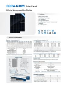 Panel Solar Monocristalino Bifacial de 685W-730W, Eficiencia 22.05%-23.60% - Product Image 3