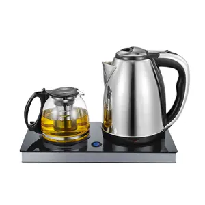 Кухонный прибор 1.8L нержавеющая сталь чайник 1.2L стеклянные чашки для чая и кофе машина согреться двойной электрический чайник