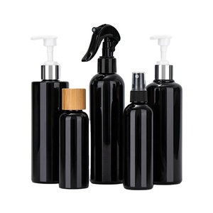 100ml 150ml 250ml 500ml 8oz Cosmetic Packaging Lotion Shampoo Pet Plastic Bamboo Lid Pump Screen Printing Free - Product Image 5