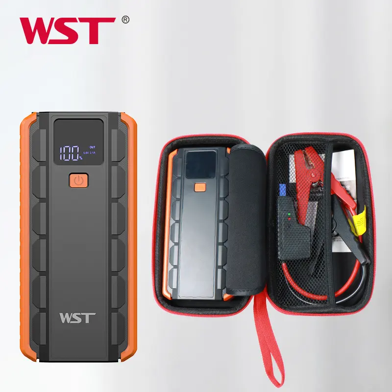 WST เครื่องจั๊มสตาร์ทรถยนต์แบบพกพา400A แบตเตอรี่ฉุกเฉิน12V แบตเตอรี่สำรองพร้อมไฟแฟลช LED