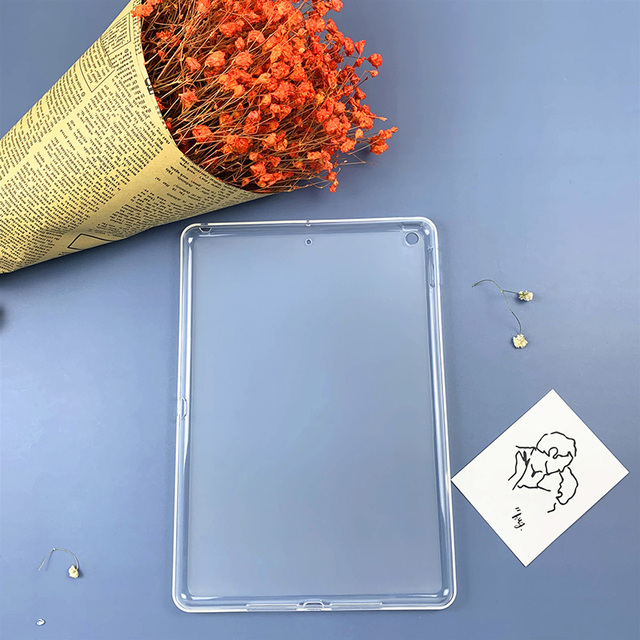 TPU clear Tablet case for iPad 10.2 Inch 2019 2020 2021 7th 8th 9th Generation Universal Slim Light Flexible Black Cover