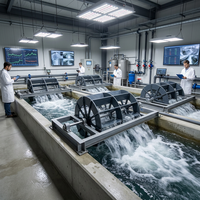 Aérateur à roue à aubes robuste 4HP pour grande ferme de crevettes, aquaculture commerciale, cadre galvanisé, longue durée de vie, antirouille, faible bruit