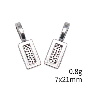 Support de pendentif rectangulaire à coller 21x6.7mm à 1 boucle en alliage de zinc argent antique pour collier <span class=keywords><strong>Scrabble</strong></span> - Product Image 3