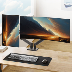 Per 13-32 "<span class=keywords><strong>doppio</strong></span> <span class=keywords><strong>Monitor</strong></span> braccio supporto da scrivania con 360 gradi girevole e regolazione in altezza <span class=keywords><strong>doppio</strong></span> Gas molla <span class=keywords><strong>Monitor</strong></span> montaggio - Product Image 2