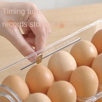 Boîte de rangement de conservation des œufs en plastique transparent à trois niveaux populaire conteneur de plateau d'oeufs de porte de réfrigérateur multi-usages pour le stockage des aliments
